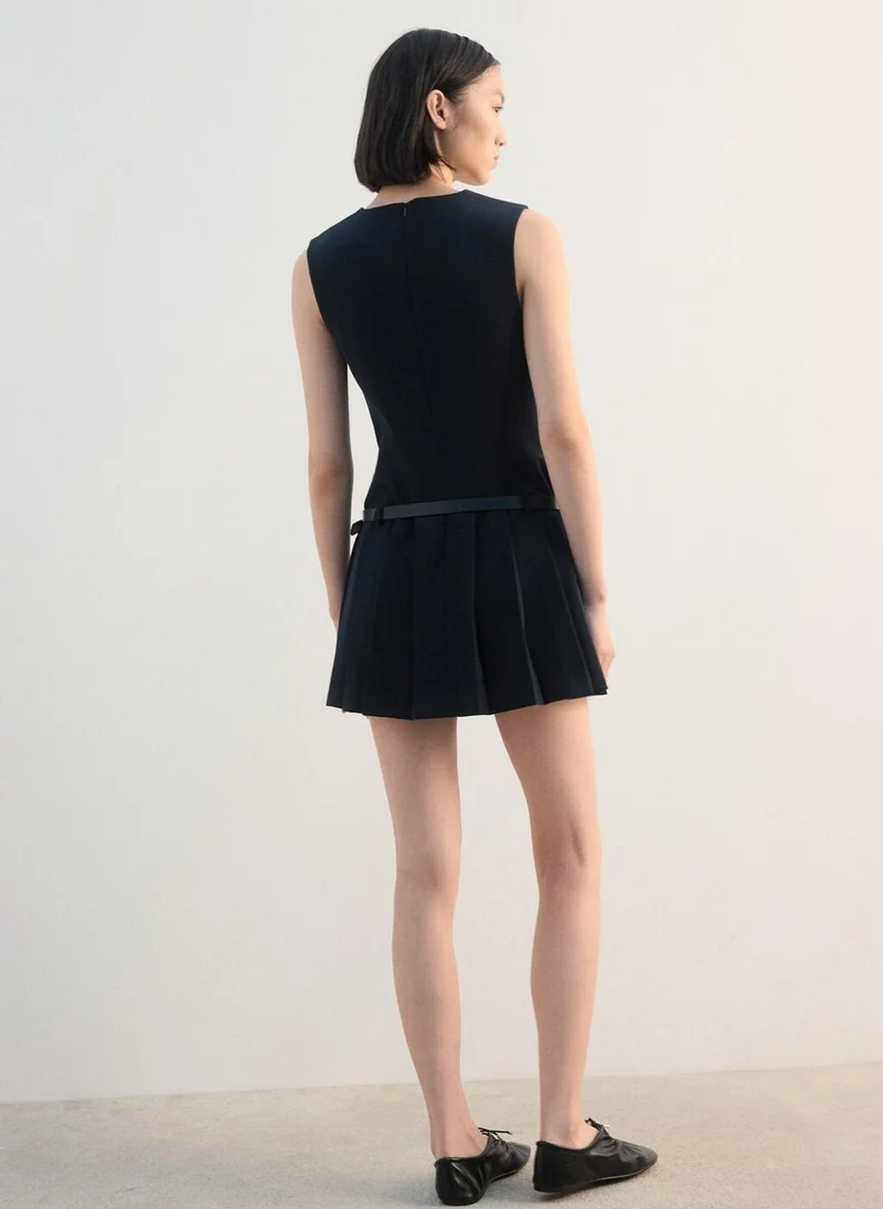 مانجو Pleated dress with belt